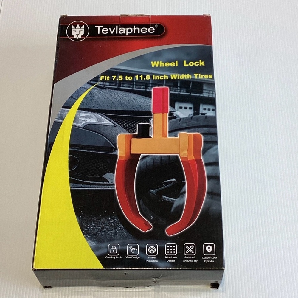 Tevlaphee Universal Wheel Lock Heavy Duty Security Trailer Wheel Lock